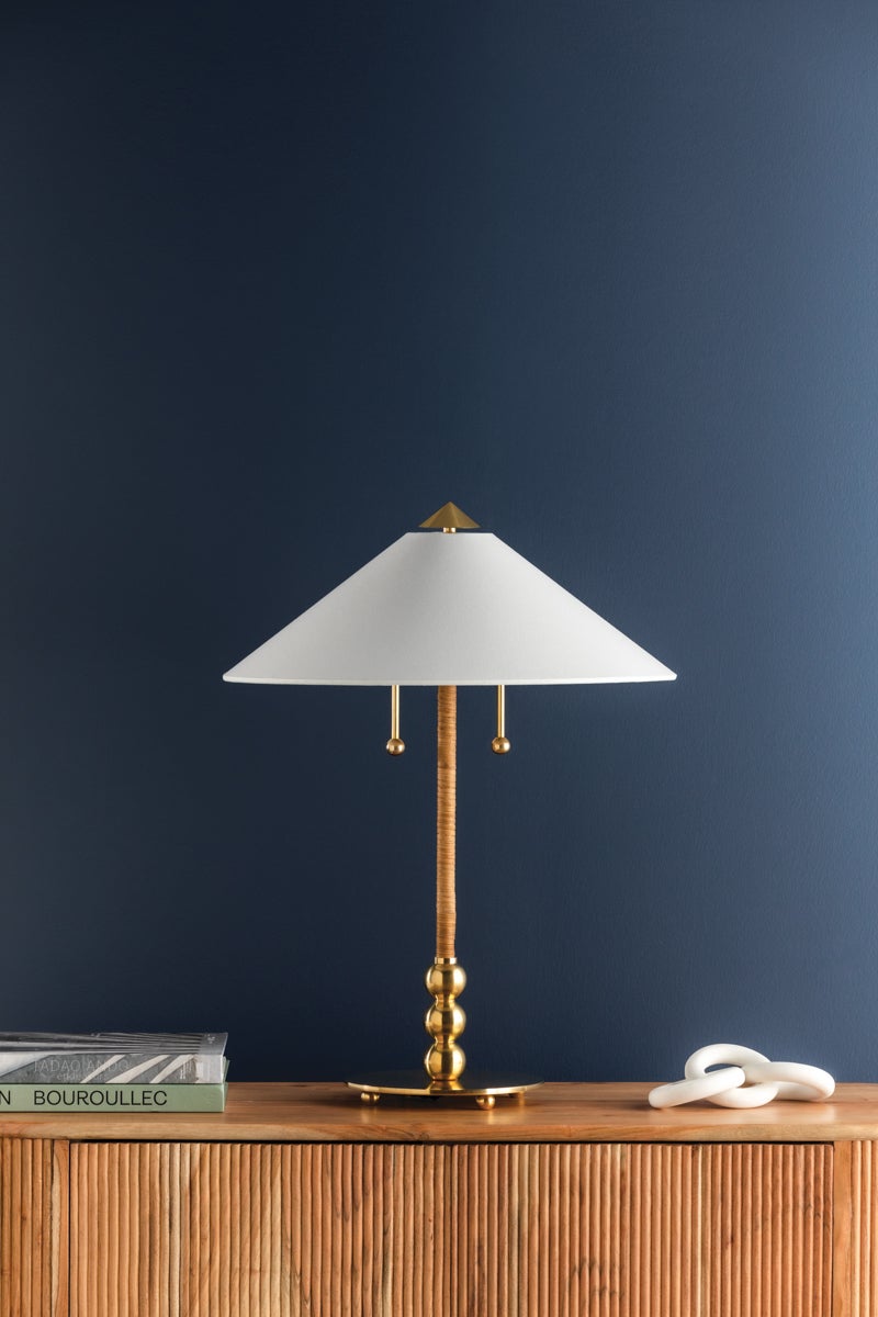 Hudson Valley Lighting Flare Table Lamp — Aged Brass