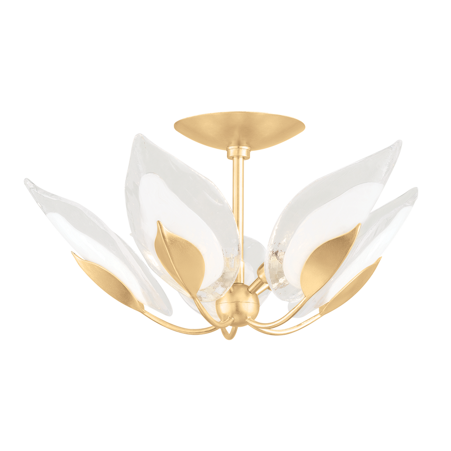Hudson Valley Lighting Blossom Semi Flush — Gold Leaf
