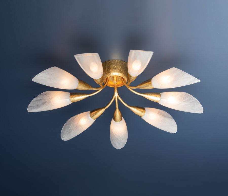 Hudson Valley Lighting ENFIELD Semi Flush — Vintage Gold Leaf