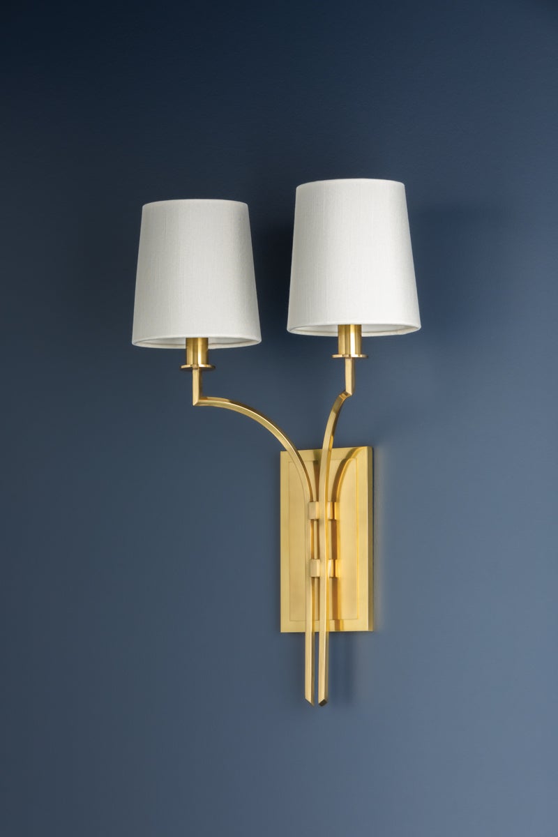 Hudson Valley Lighting Glenford Wall Sconce — Aged Brass