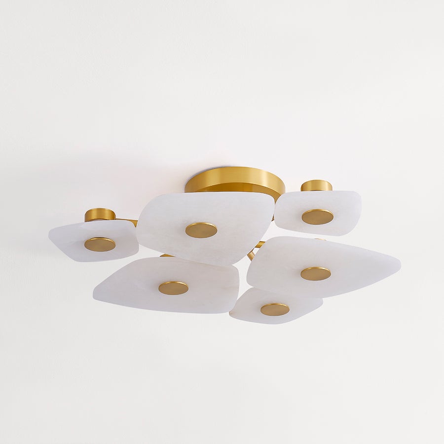 Hudson Valley Lighting HOLMDEL Semi Flush — Aged Brass