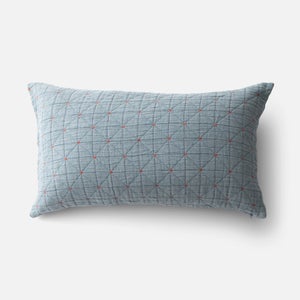 Peak Stitch Sham in Blue w/ Persimmon thumbnail