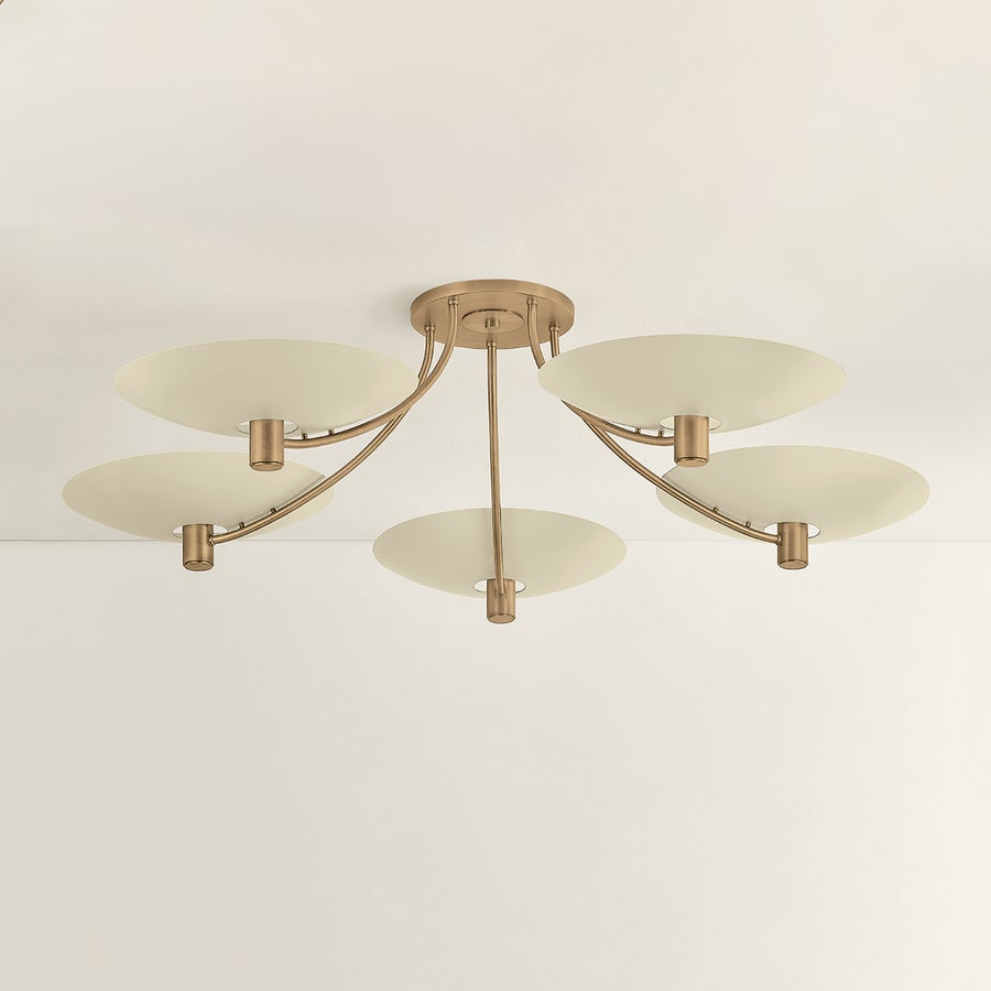 Troy Lighting WOLFE SEMI FLUSHMOUNT — C1160-PBR/SSD