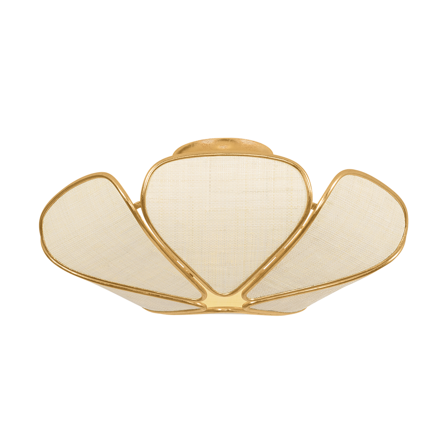 Hudson Valley Lighting Bayville Semi Flush — Vintage Gold Leaf