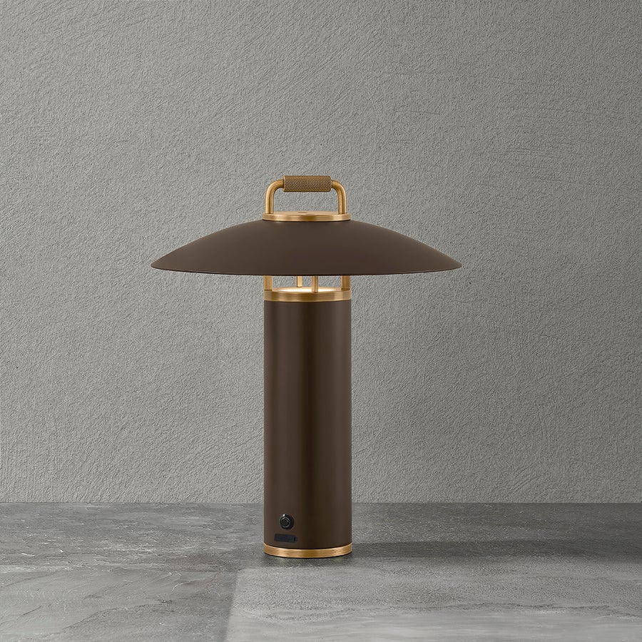 Troy Lighting Birk Exterior Rechargeable Table Lamp — RTL7914-PBR/BRZ