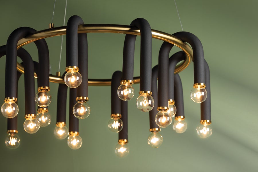 Mitzi Whit Chandelier — H382820-AGB/BK
