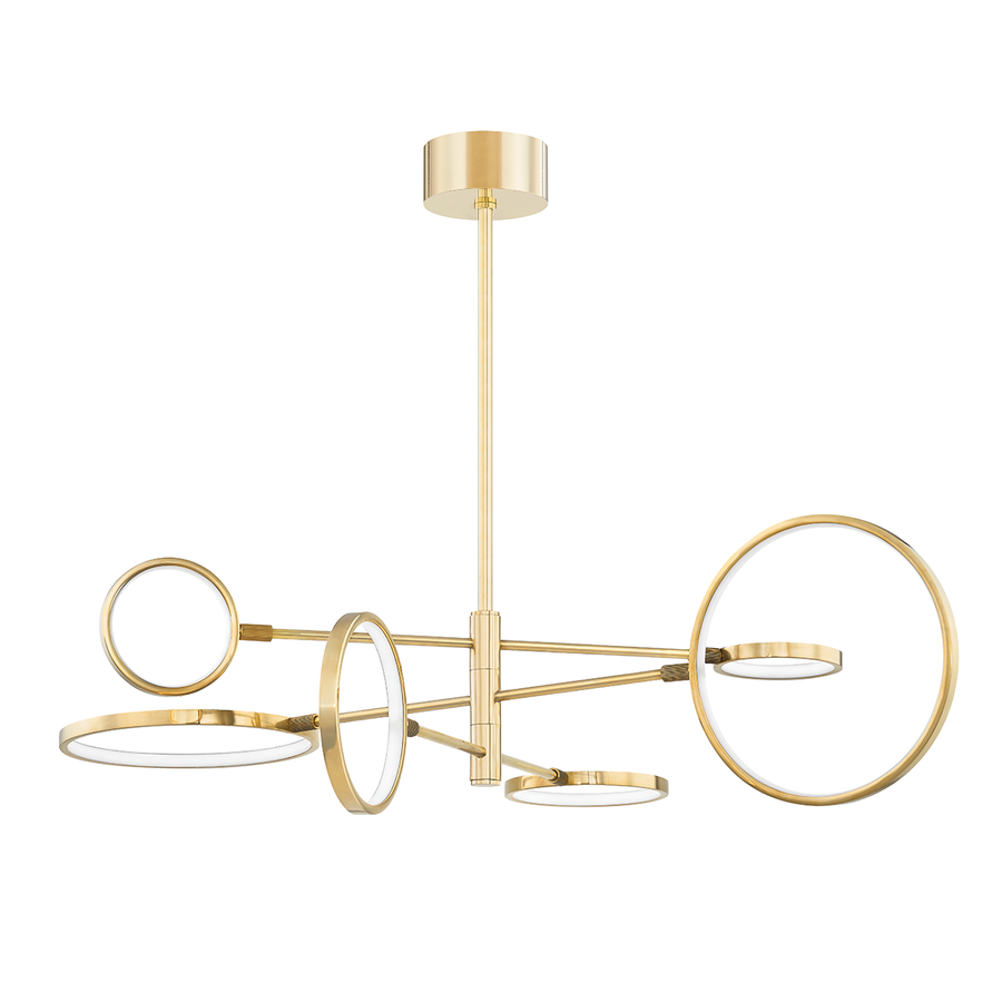 Hudson Valley Lighting Saturn Chandelier — Aged Brass