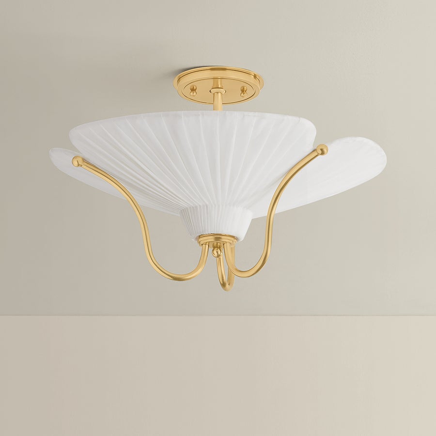 Hudson Valley Lighting Gerhard Semi Flush — Aged Brass