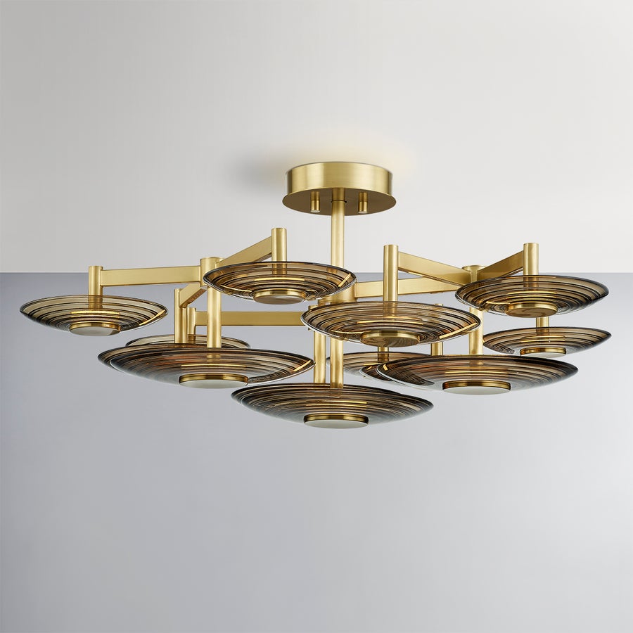 Hudson Valley Lighting Griston Semi Flush — Aged Brass