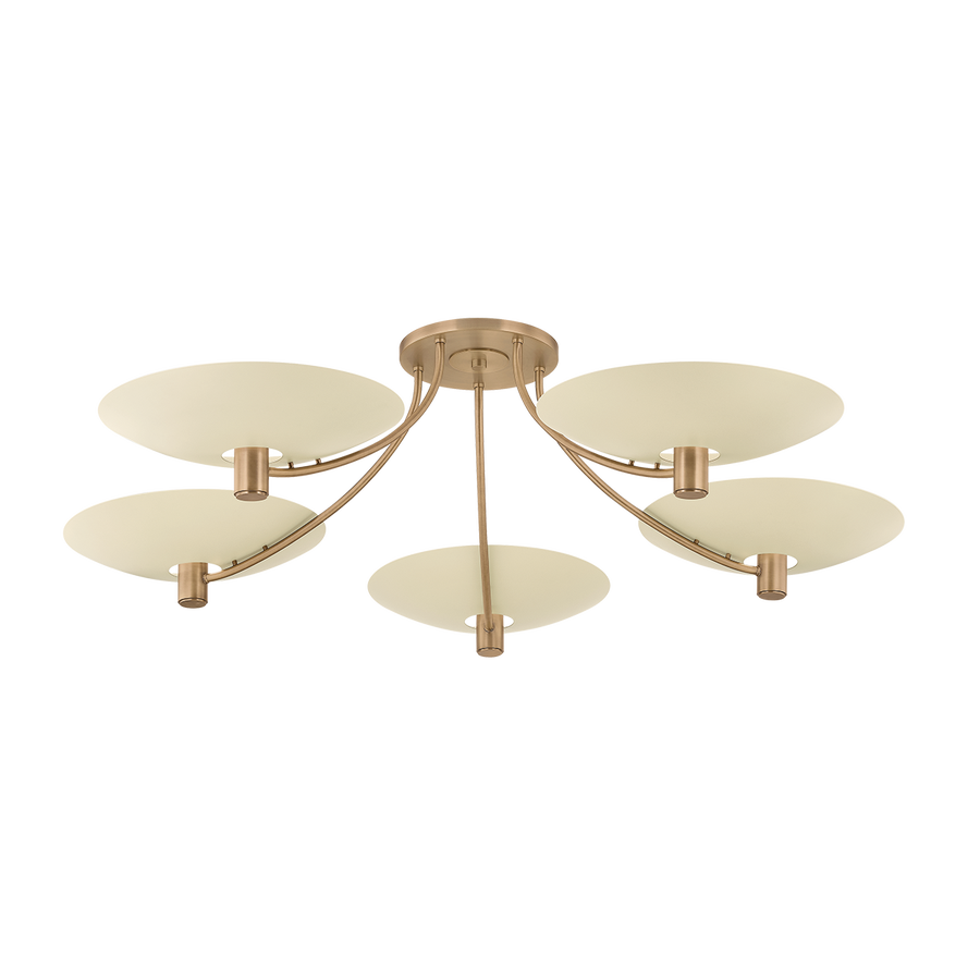 Troy Lighting WOLFE SEMI FLUSHMOUNT — C1160-PBR/SSD