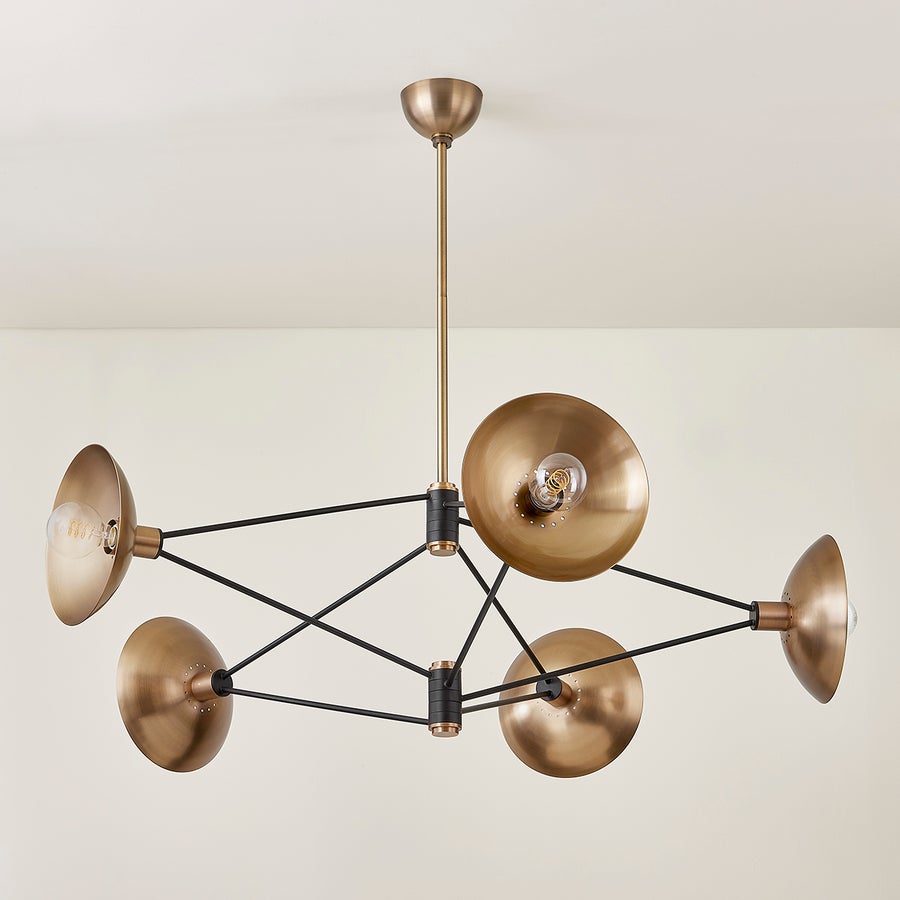 Troy Lighting Axel Chandelier — F1050-PBR/SBK