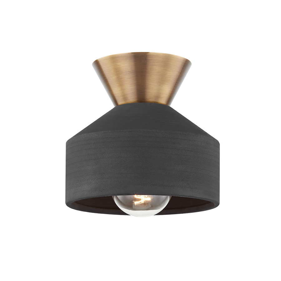 Troy Lighting COVINA Flush Mount — C9808-PBR/CBK