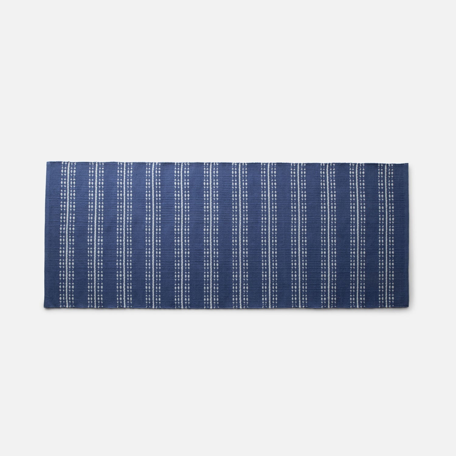 Ticking Stripe Rug in Blue w/ Light Blue