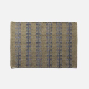 Ticking Stripe Rug in Alder Green w/ Blue thumbnail