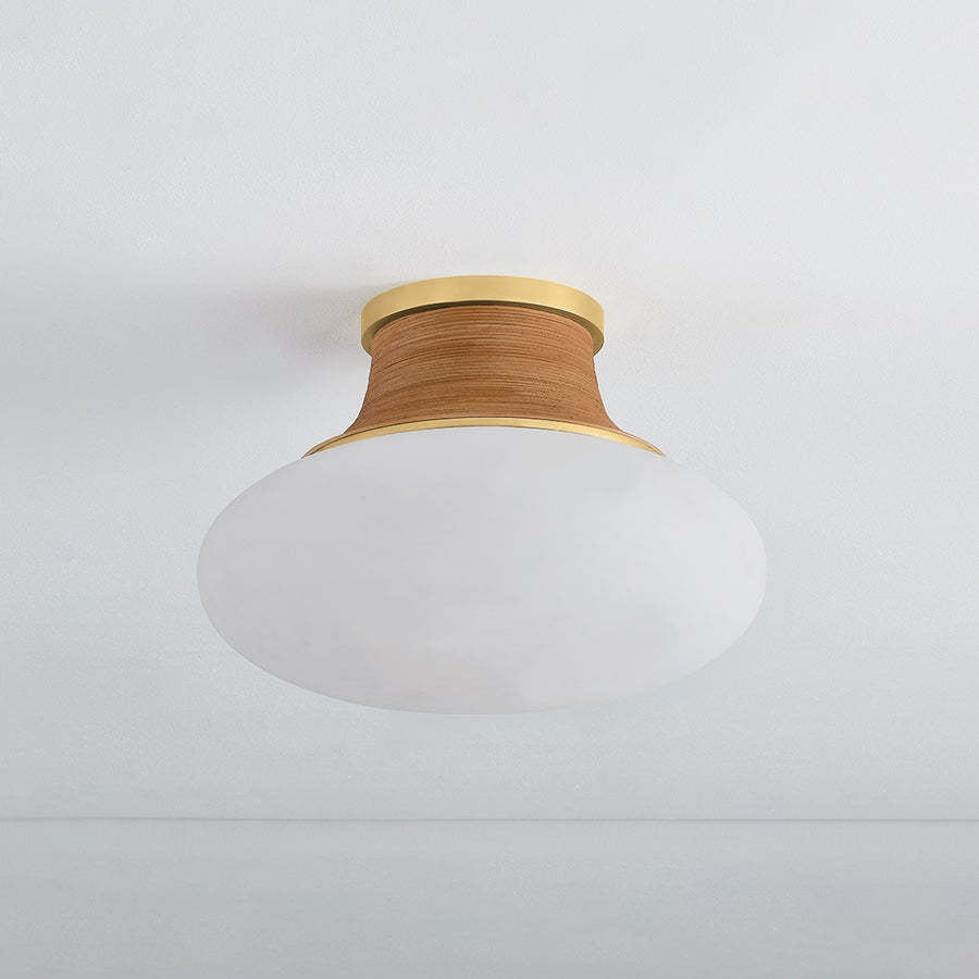 Hudson Valley Lighting PEARL RIVER Flush Mount — Aged Brass