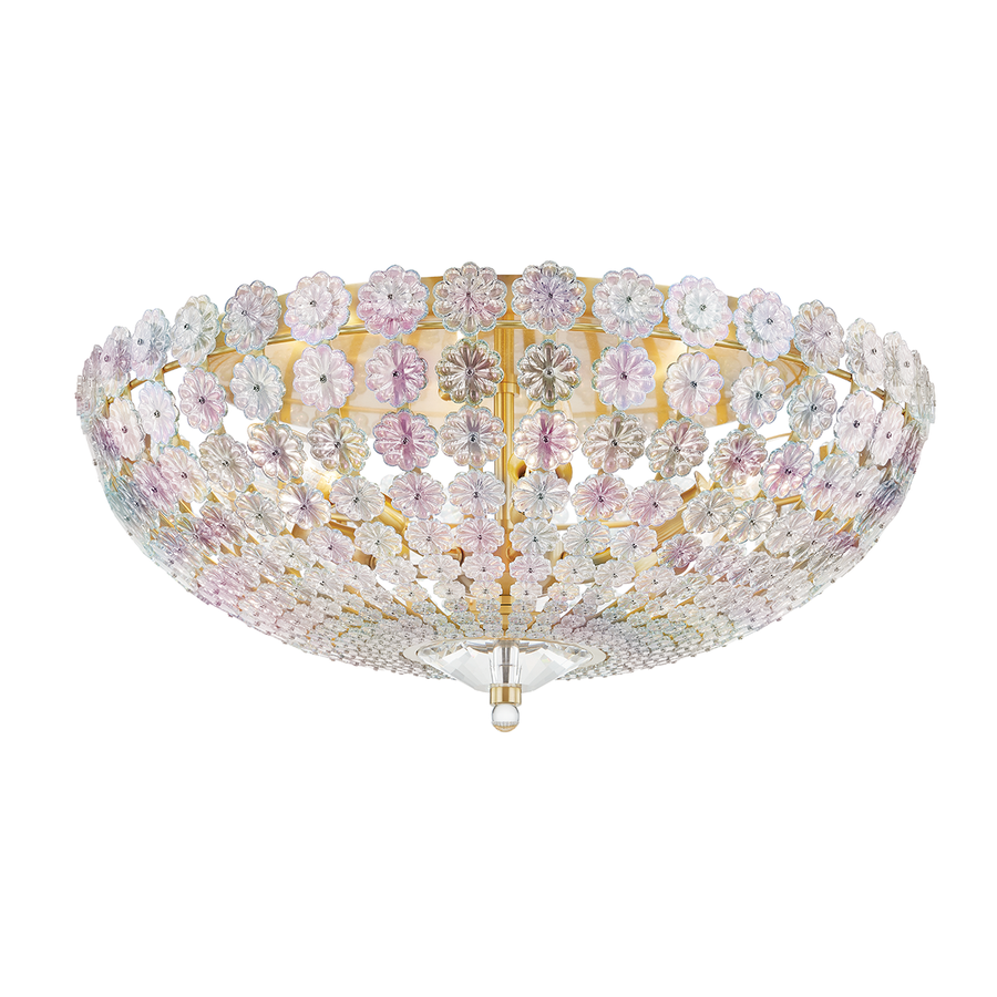 Hudson Valley Lighting Floral Park Semi Flush — Aged Brass