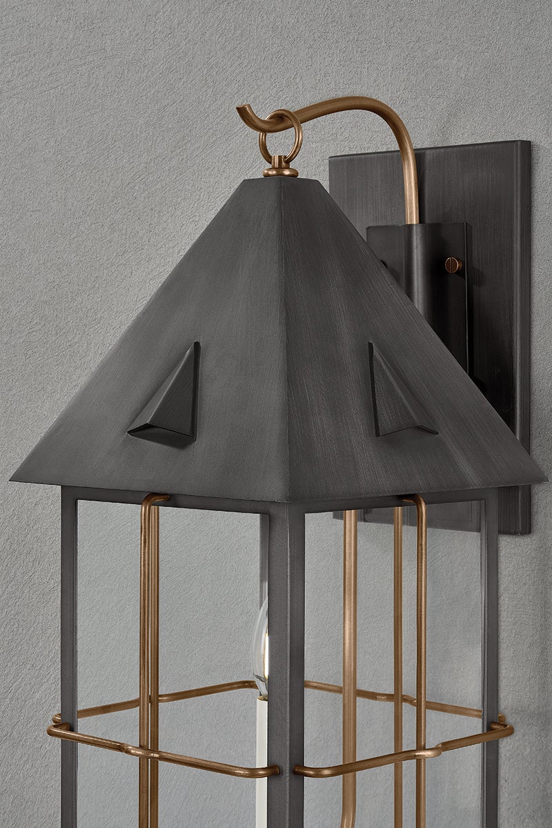 Troy Lighting Toby Exterior Wall Sconce — B6623-PBR/GRA