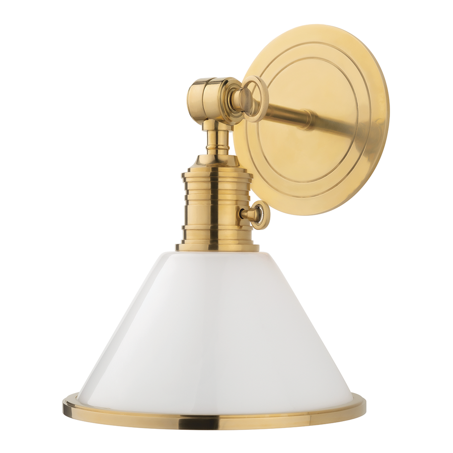 Hudson Valley Lighting Garden City Wall Sconce — Aged Brass