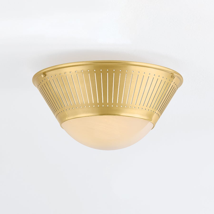 Hudson Valley Lighting ELSMERE Flush Mount — Aged Brass