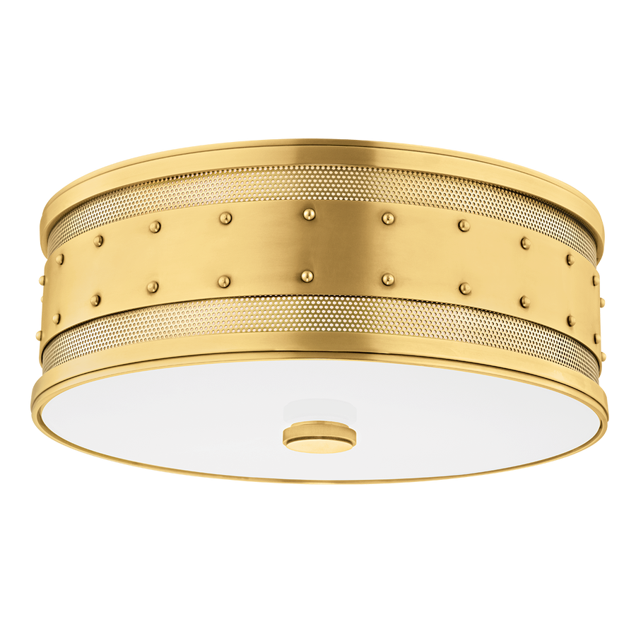 Hudson Valley Lighting Gaines Flush Mount — Aged Brass