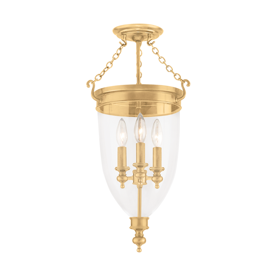Hudson Valley Lighting Hanover Semi Flush — Aged Brass