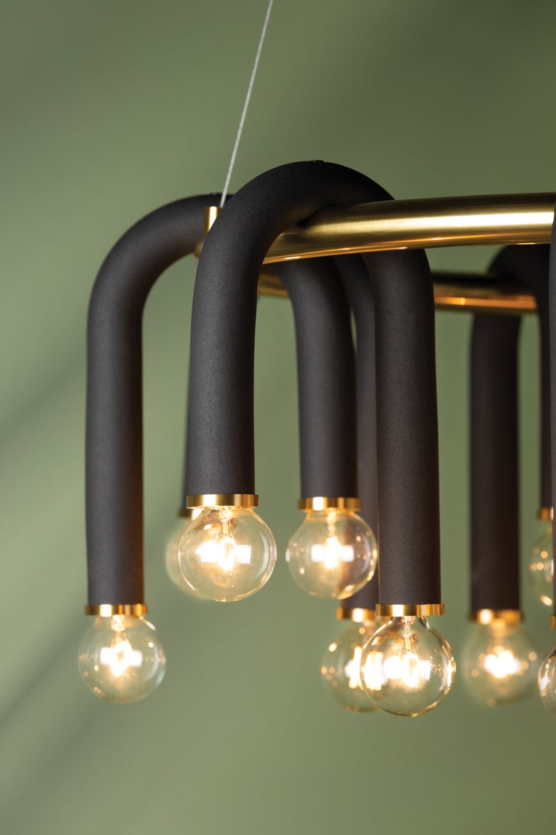 Mitzi Whit Chandelier — H382820-AGB/BK