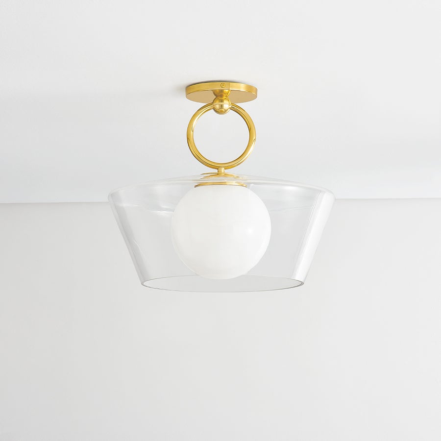 Hudson Valley Lighting Elmsford Semi Flush — Aged Brass