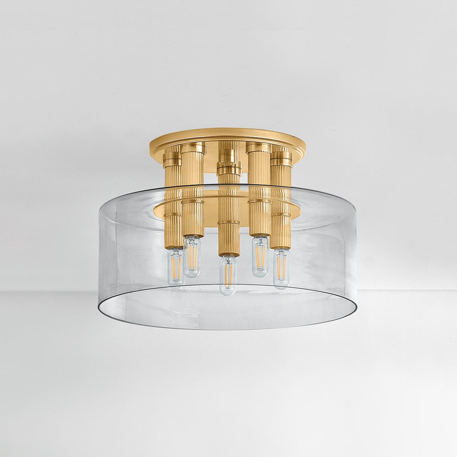 Hudson Valley Lighting CRYSTLER FLUSH MOUNT — Aged Brass