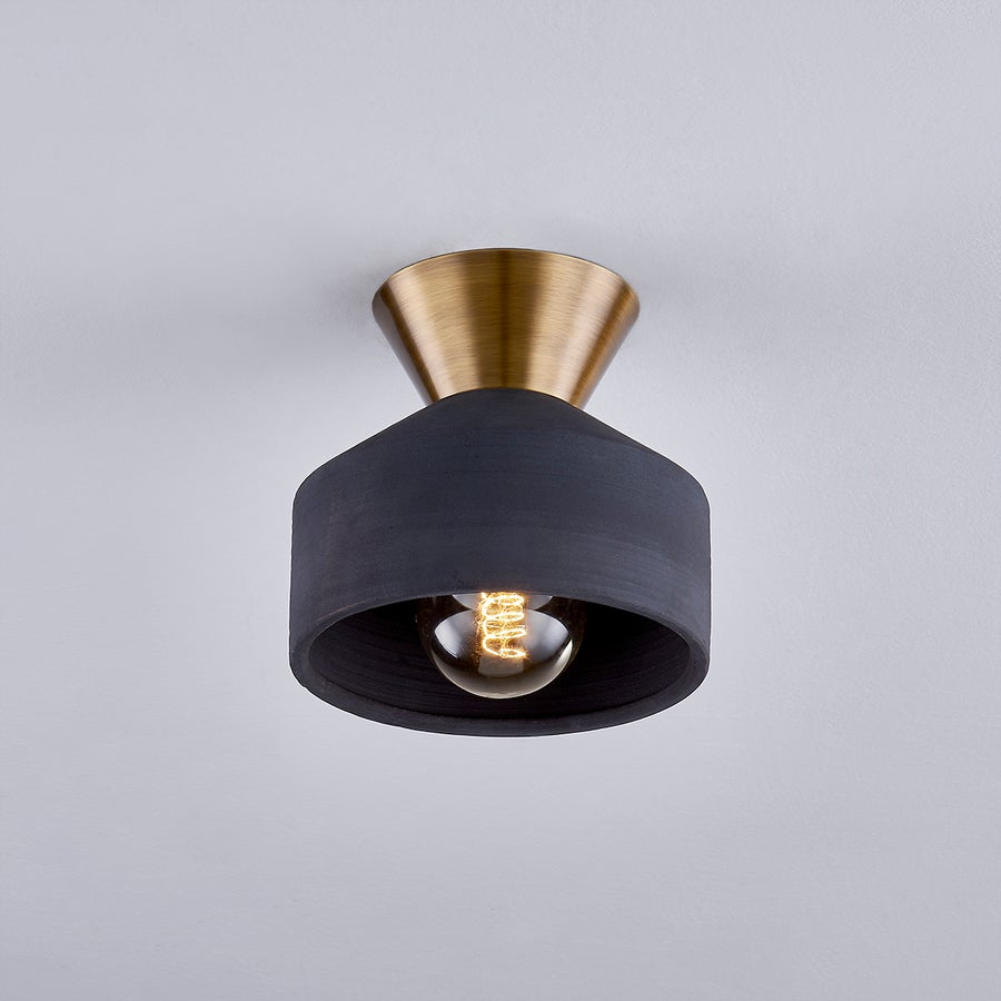 Troy Lighting COVINA Flush Mount — C9808-PBR/CBK