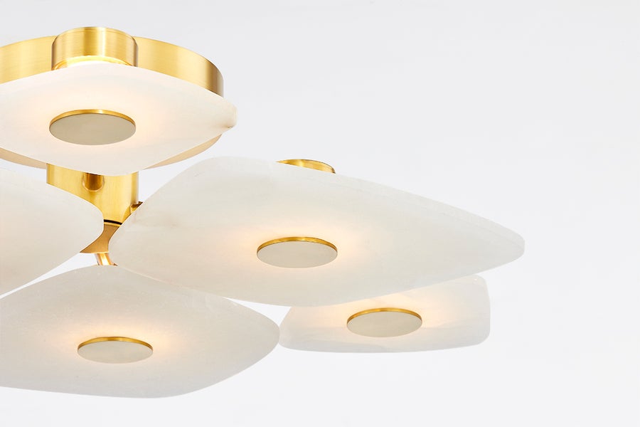 Hudson Valley Lighting HOLMDEL Semi Flush — Aged Brass