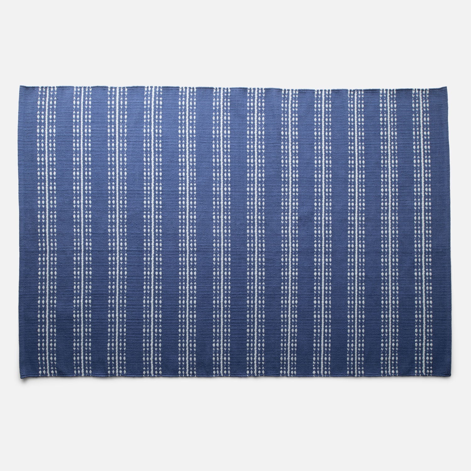 Ticking Stripe Rug in Blue w/ Light Blue