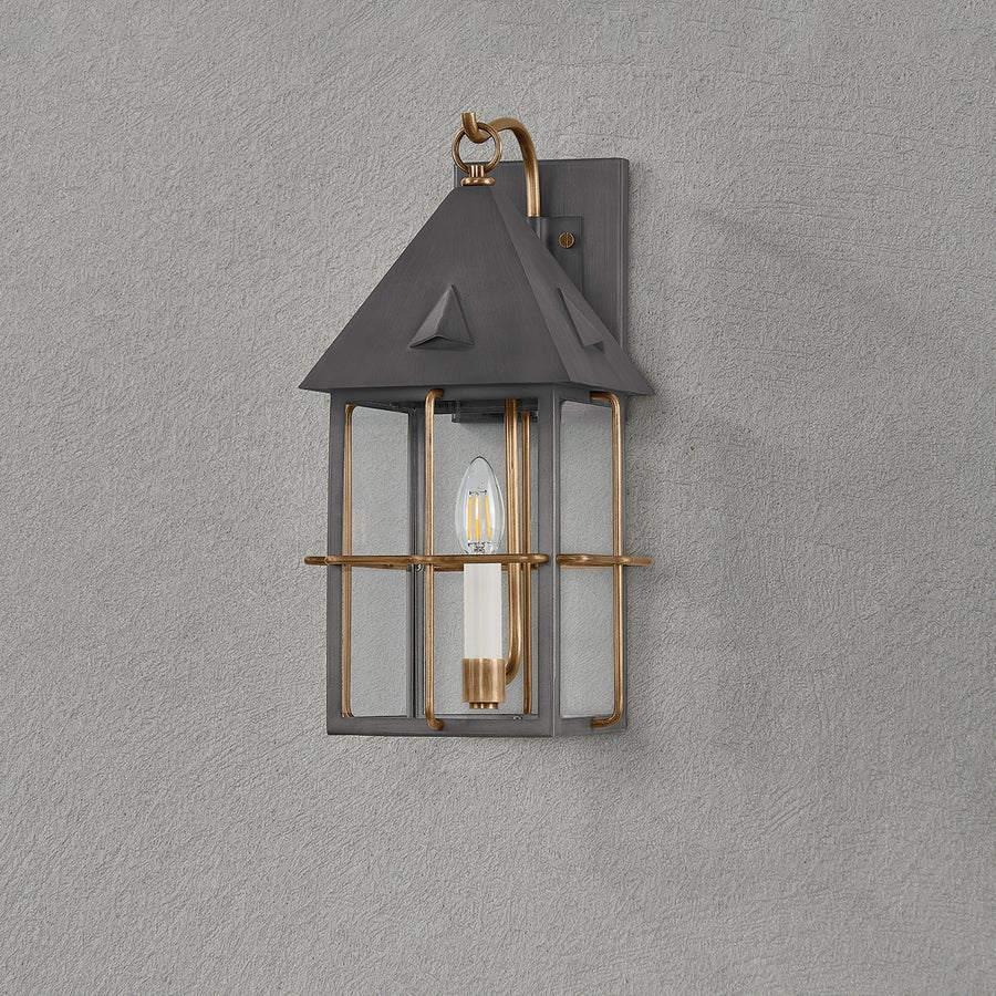Troy Lighting Toby Exterior Wall Sconce — B6617-PBR/GRA
