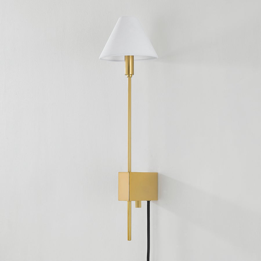 Hudson Valley Lighting TEANECK Plug-in Sconce — Aged Brass