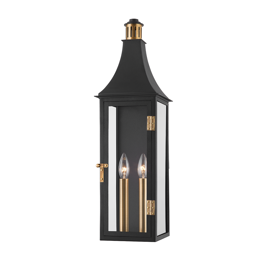 Troy Lighting Wes Exterior Wall Sconce — B7824-PBR/TBK