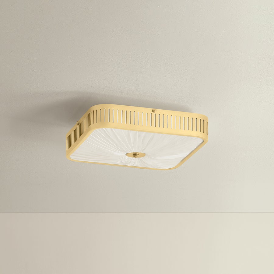 Hudson Valley Lighting Henri Semi Flush — Aged Brass