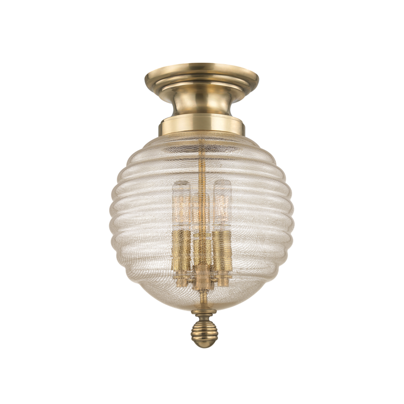 Hudson Valley Lighting Coolidge Flush Mount — Aged Brass