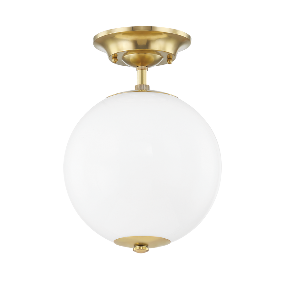 Hudson Valley Lighting Sphere No.1 Semi Flush — Aged Brass