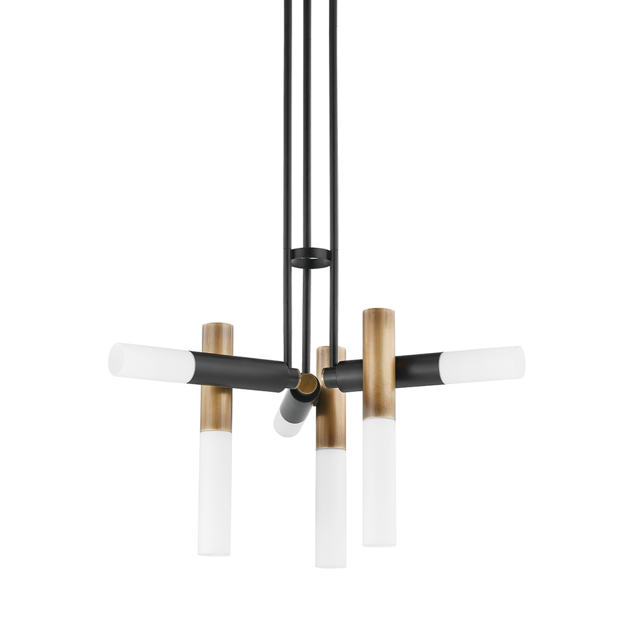 Troy Lighting Koa Chandelier — F8634-PBR/SBK