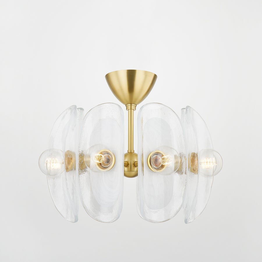 Hudson Valley Lighting HILO Semi Flush — Aged Brass