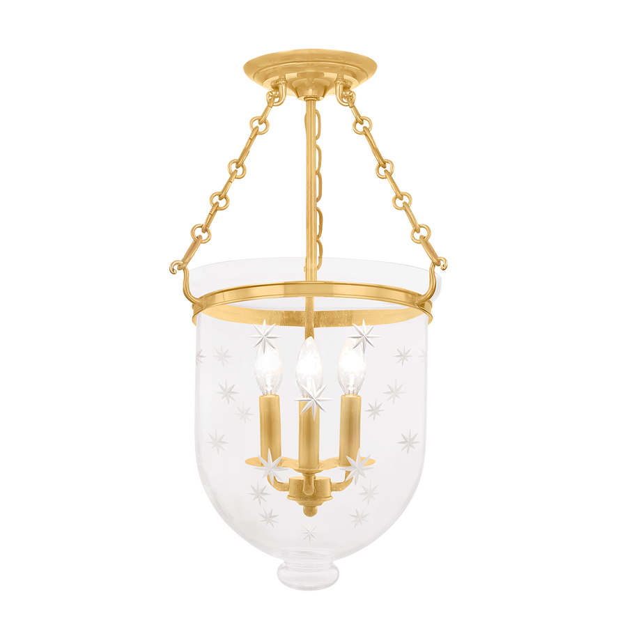 Hudson Valley Lighting Hampton Semi Flush — 253-AGB-C3