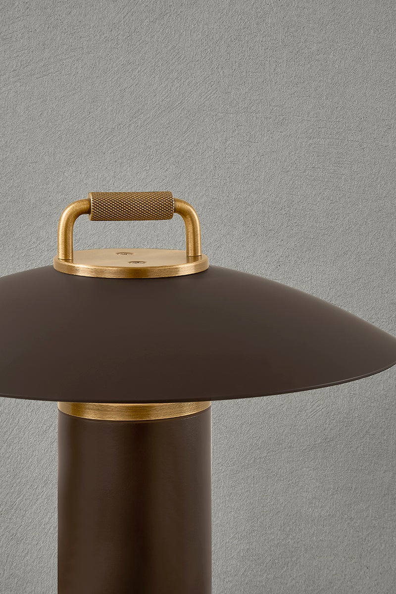 Troy Lighting Birk Exterior Rechargeable Table Lamp — RTL7914-PBR/BRZ