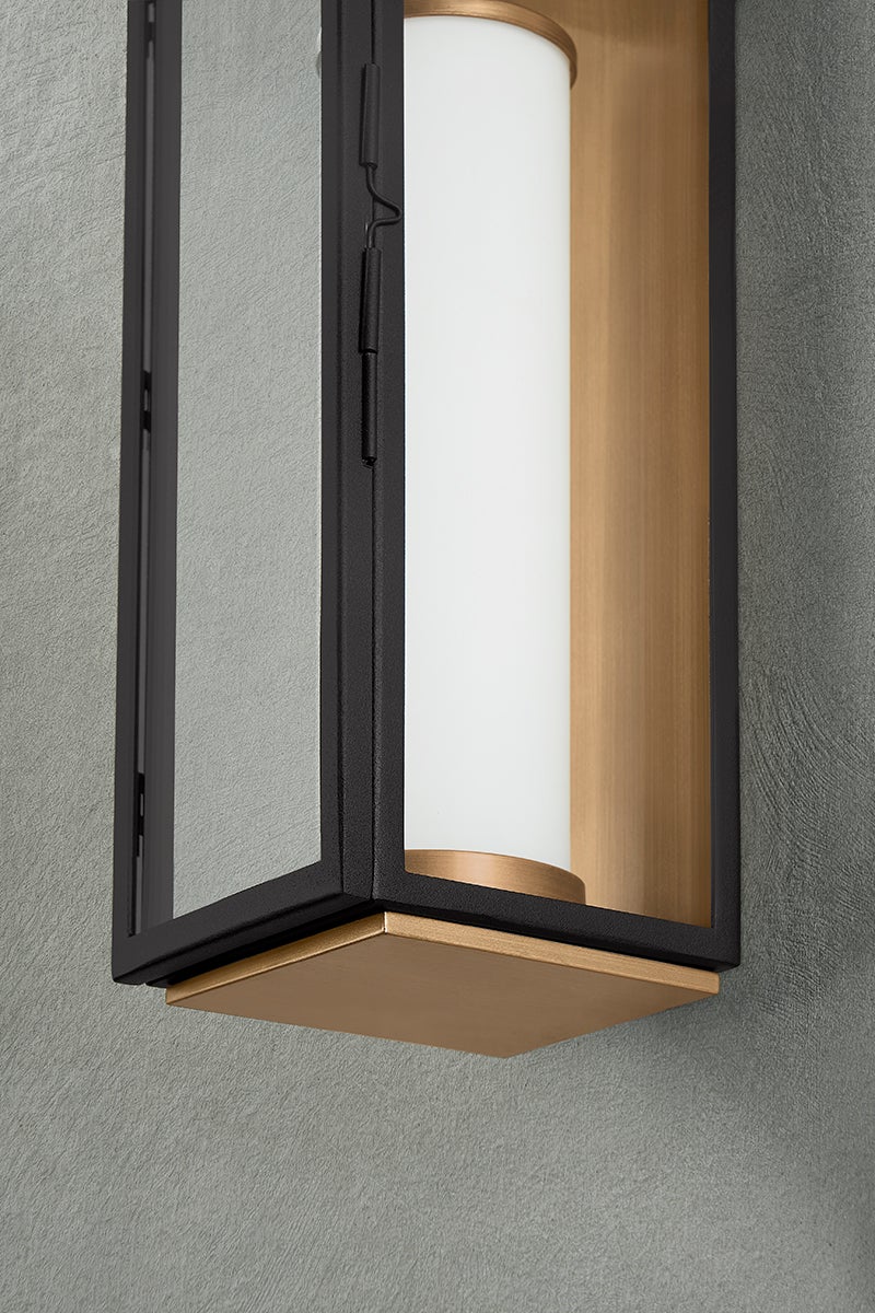 Troy Lighting Gareth Exterior Wall Sconce — B6718-PBR/TBK