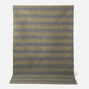 Ticking Stripe Rug in Alder Green w/ Blue thumbnail 3