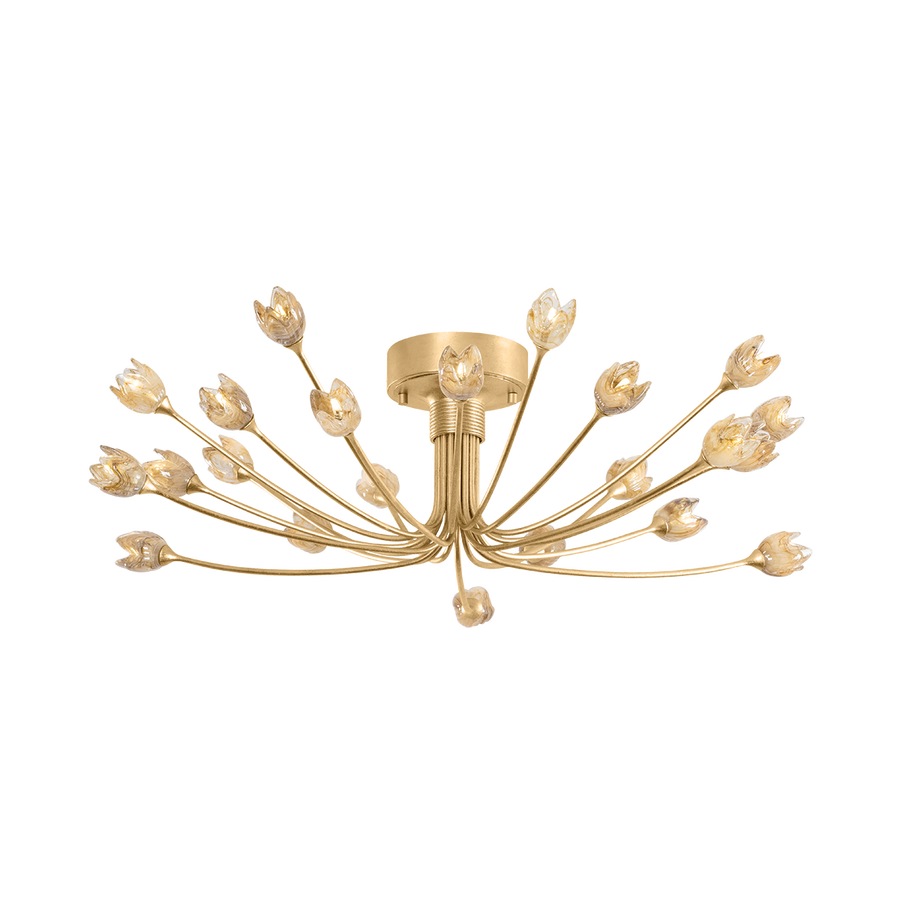 Hudson Valley Lighting FALKIRK Semi Flush — Vintage Gold Leaf