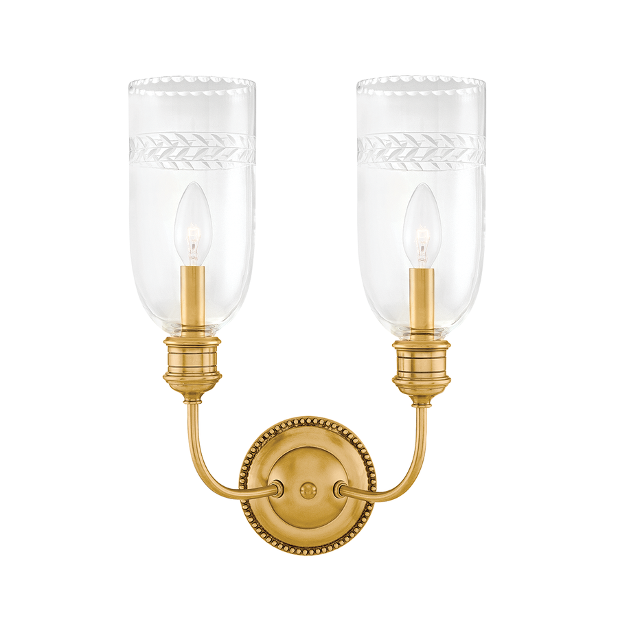 Hudson Valley Lighting Lafayette Wall Sconce — Aged Brass