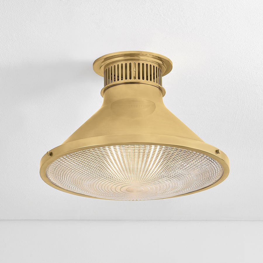 Hudson Valley Lighting Highclere Flush Mount — Aged Brass