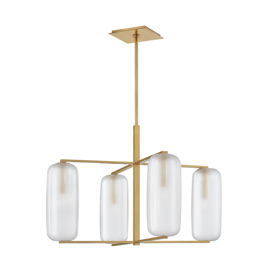 Hudson Valley Lighting Pebble Chandelier — Aged Brass