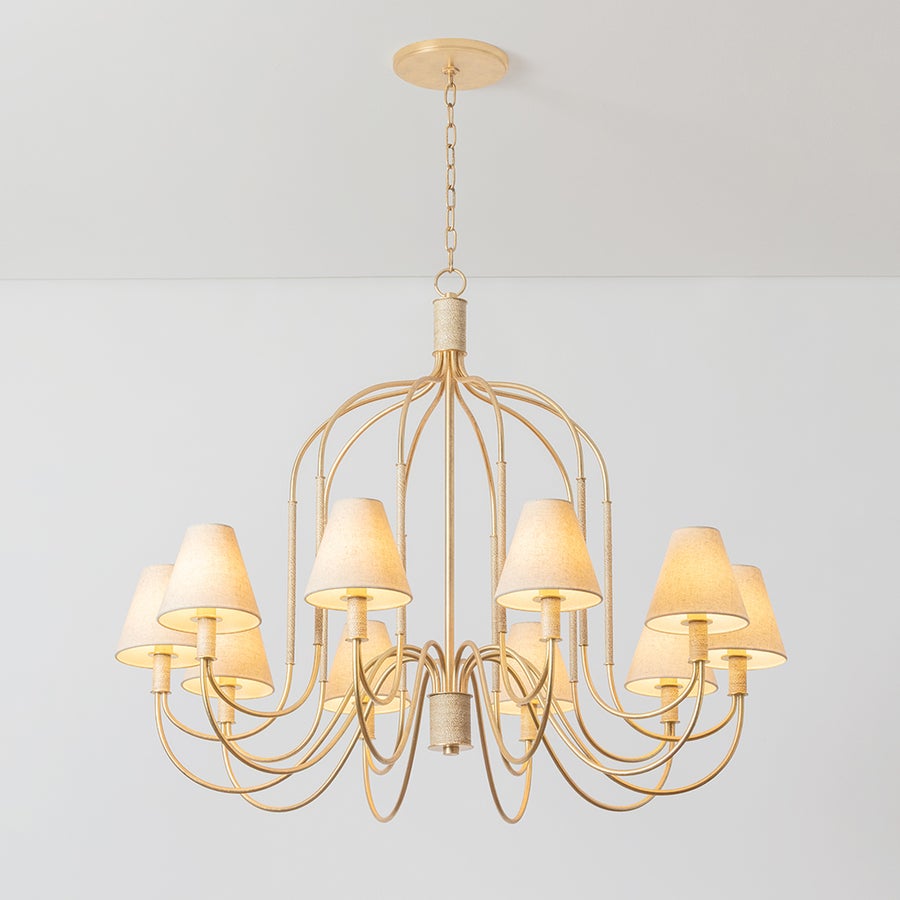 Hudson Valley Lighting WARRENSBURG Chandelier — Vintage Gold Leaf