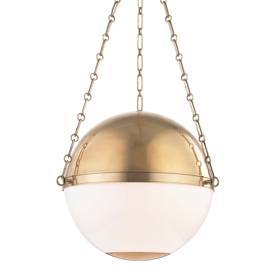 Hudson Valley Lighting Sphere No.2 Pendant — Aged Brass