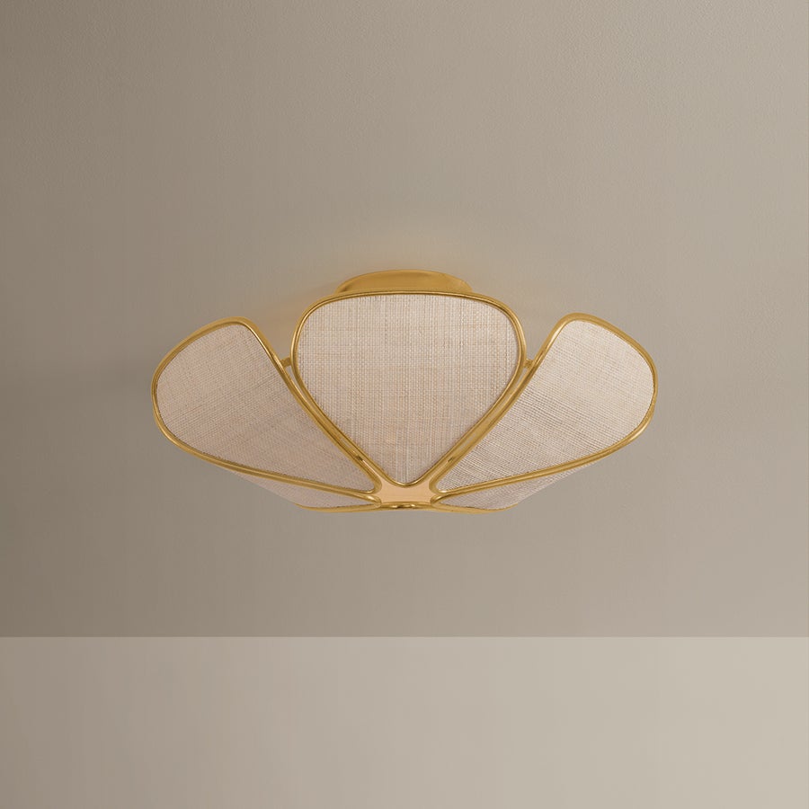 Hudson Valley Lighting Bayville Semi Flush — Vintage Gold Leaf